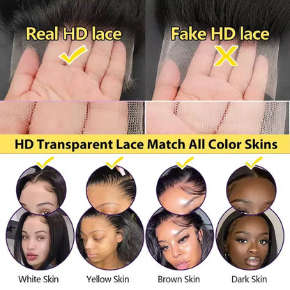 13x4 13x6 HD Transparent Lace Deep Wave Frontal Wig 40-42Inch JerrlyCurly Lace Front HumanHair Wig For Deep Curly Water Wave Wig
