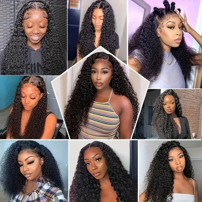 13x4 13x6 HD Transparent Lace Deep Wave Frontal Wig 40-42Inch JerrlyCurly Lace Front HumanHair Wig For Deep Curly Water Wave Wig
