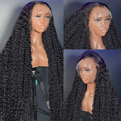 40 50 Inch Deep Wave Frontal Wig 13x4 13x6 360 HD Lace Frontal Wigs 300 Density Water Curly Human Hair Lace Front Wigs For Women