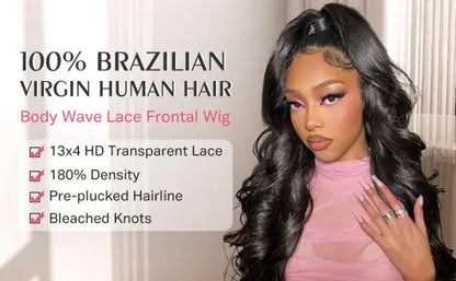 Body Wave Lace Front Wigs Human Hair 220 Density Transparent Lace Frontal Wigs For Women 13x6 13x4 Human Hair Wigs