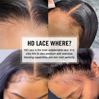 13x6 Body Wave Lace Front Wigs Human Hair Pre Plucked 200% Density HD Lace Frontal Wigs Human Hair For Women