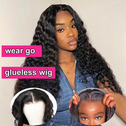 Curly Glueless Wigs Human Hair Ready To Wear 13x6 Deep Wave Hd Lace Front Human Hair Wig Transparent Curly Water Wave Lace Wigs