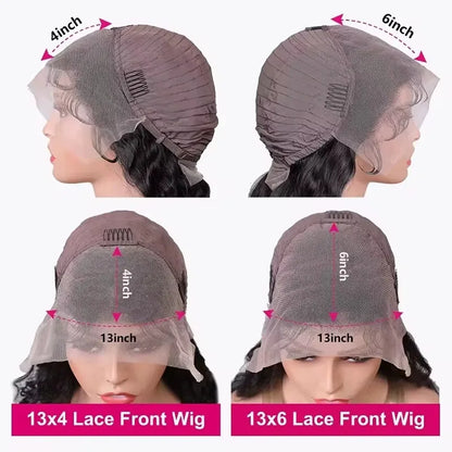 30 40 Inch 13x4 HD Transparent Bone Straight Lace Front Wig 200 Density Brazilian 13x6 Lace Frontal Wigs Human Hair For Women