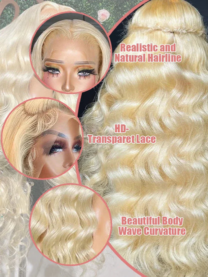 Honey Blonde Body Wave Curly Wigs