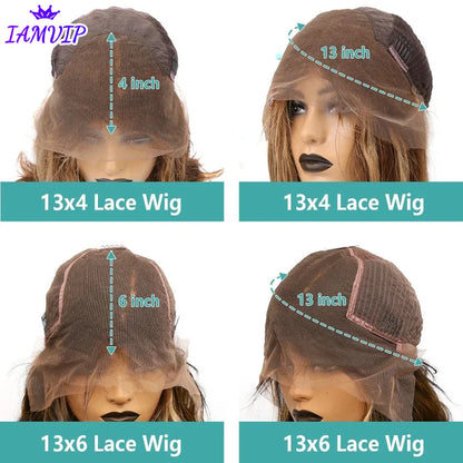 13x4 13x6 Hd Highlight Body Wave Lace Front Wig For Women Remy P4/27 Ombre Human Hair Lace Frontal Human Hair Wigs Choice Glue