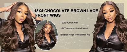 13x4 Chocolate Brown Body Wave Lace Front Wig 30 36 Inch 100% Brazilian Human Hair Wigs Lace Front Wig 13x6 Brown Wig For Women