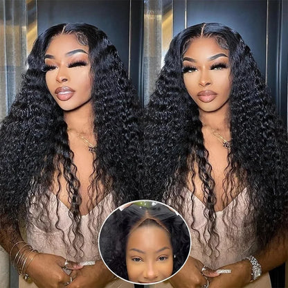 Curly Glueless Wigs Human Hair Ready To Wear 13x6 Deep Wave Hd Lace Front Human Hair Wig Transparent Curly Water Wave Lace Wigs