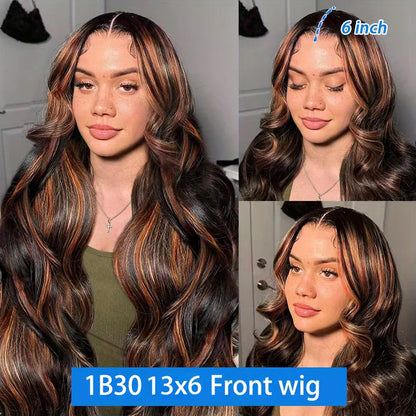 1b30 Black Brown Lace Front 13x4 Body Wave Wigs  P427 Highlight Ombre 100% Human Hair 13x6 HD Lace Frontal Blonde Colored Wig