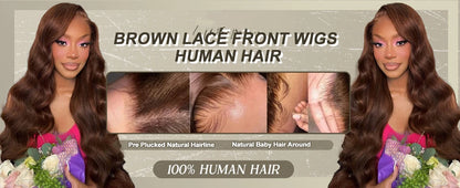 13x4 Chocolate Brown Body Wave Lace Front Wig 30 36 Inch 100% Brazilian Human Hair Wigs Lace Front Wig 13x6 Brown Wig For Women