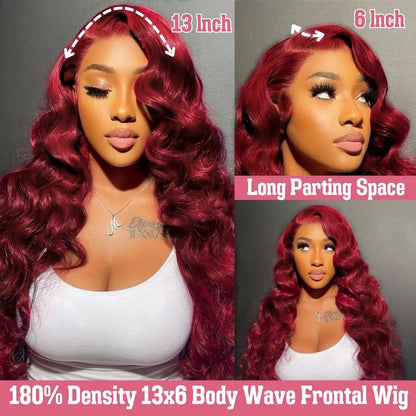 Burgundy 13x6 Hd Lace Frontal Human Hair Wig 220 Density Brazilian 13x4 Lace Front Wig 99j Body Wave Human Hair Wigs For Women